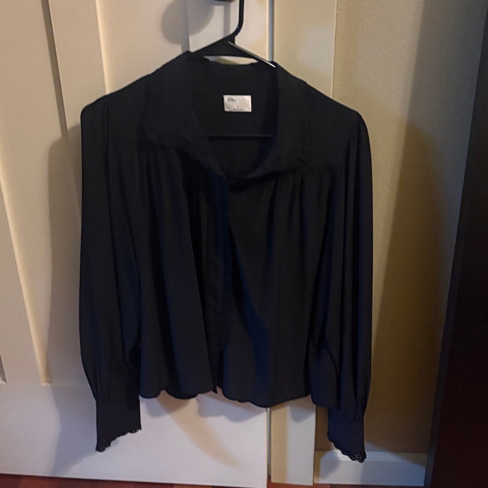Chic Silk Aritiza Le Fou Wilfred Black Women's Blouse